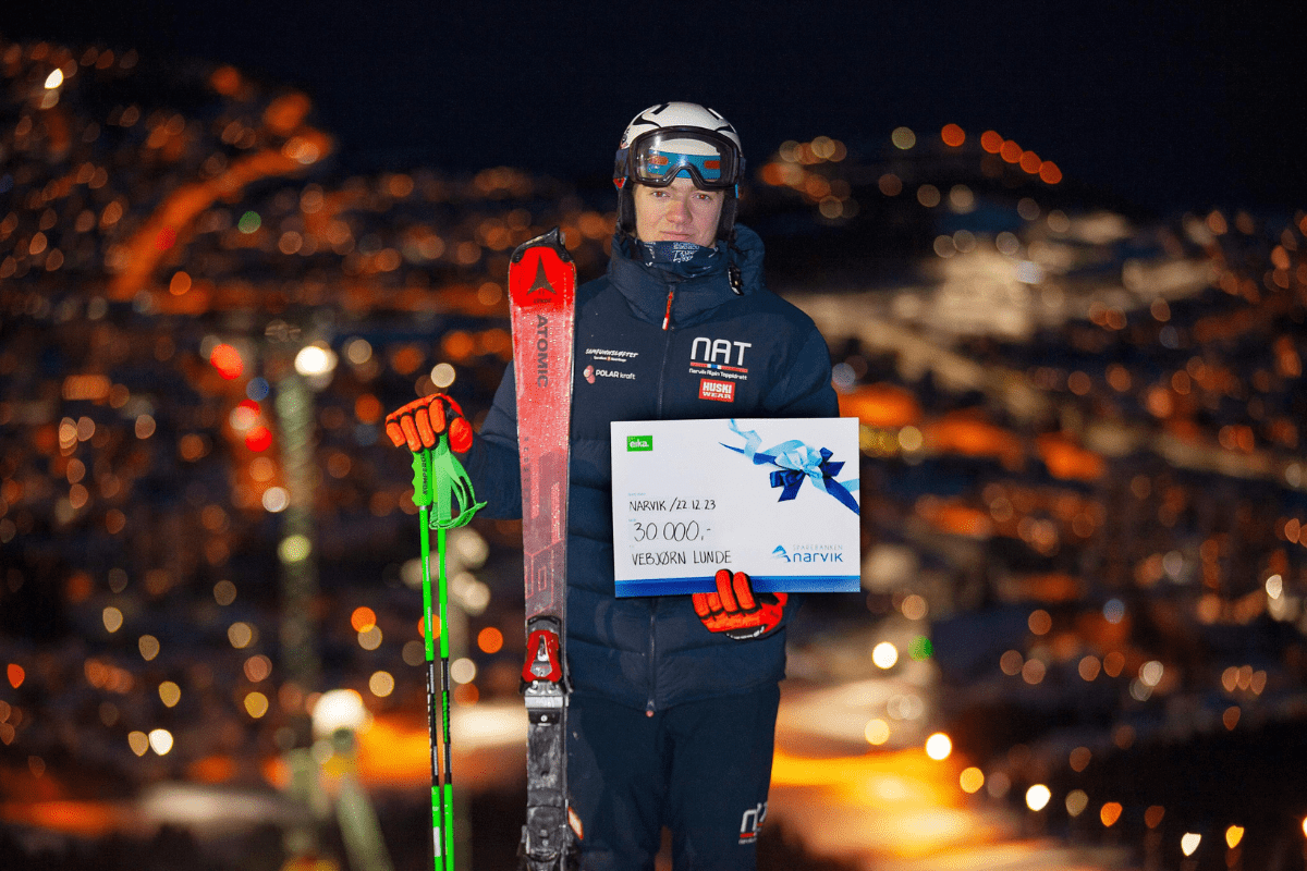 Vebjørn Lunde med Talentstipend fra Sparebanken Narvik