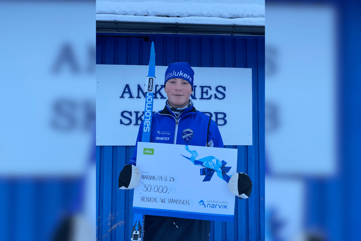 Henrik W Hanssen med Talentstipend fra Sparebanken Narvik