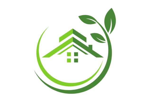 Illustrasjon av hus med grønn finansiering