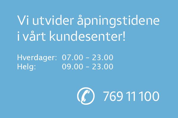 Åpningstider Kundesenter