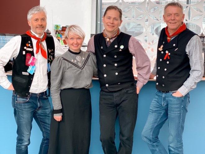 Stein Trygve Bergland, Tonje Sollie, Paul Carsten Holst og Elling Berntsen i Sparebanken Narvik